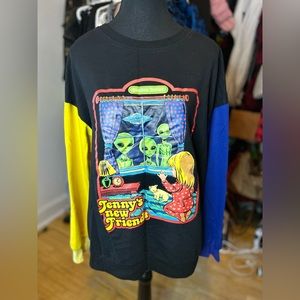Graphic Sweater with Aliens - Large
